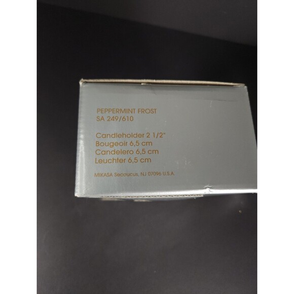 Mikasa Peppermint Frost Swirl Votive Candleholder Clear & Frosted Glass - Picture 3 of 5